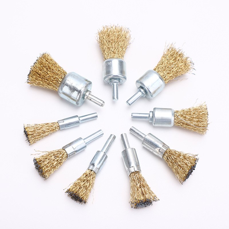 Brass End Brush Pen Shape Crimped Polishing Brush