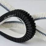 Black and white nylon flat belt brushes